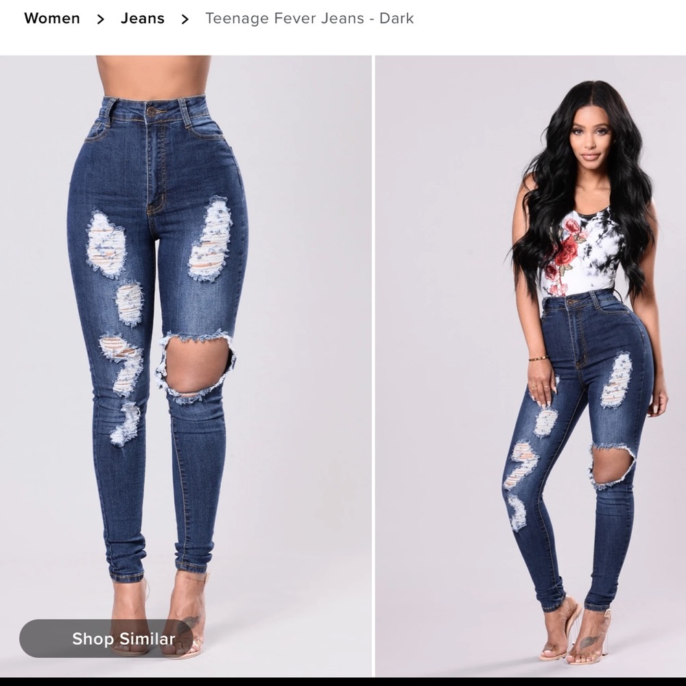 Distressed jeans